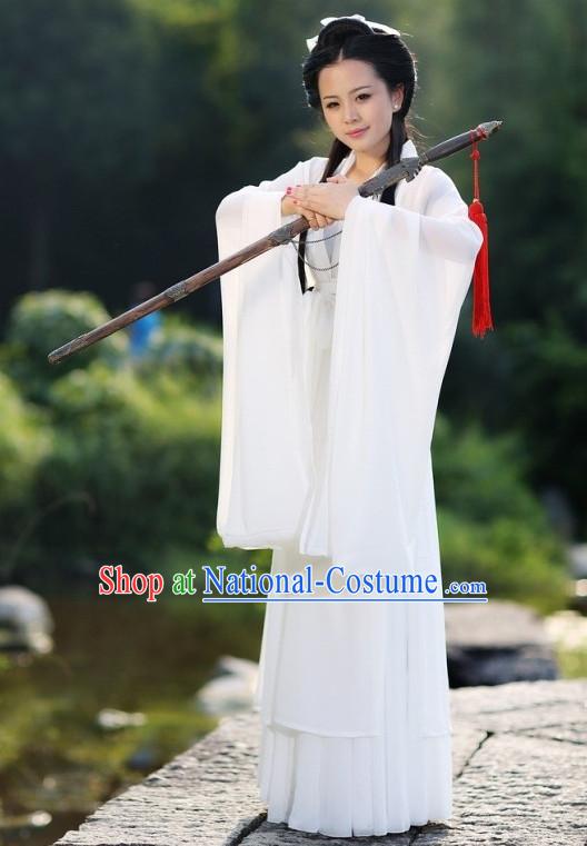 Chinese Classical White Dance Costume for Women or Girls