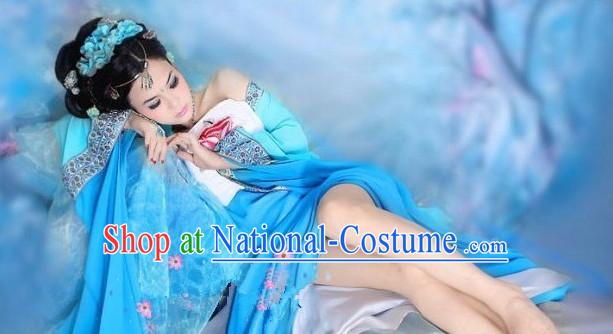 Blue Chinese Classical Lady Costumes for Women or Girls