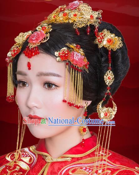 Traditional Chinese Princess Brides Wedding Headwear Phoenix Crown Coronet