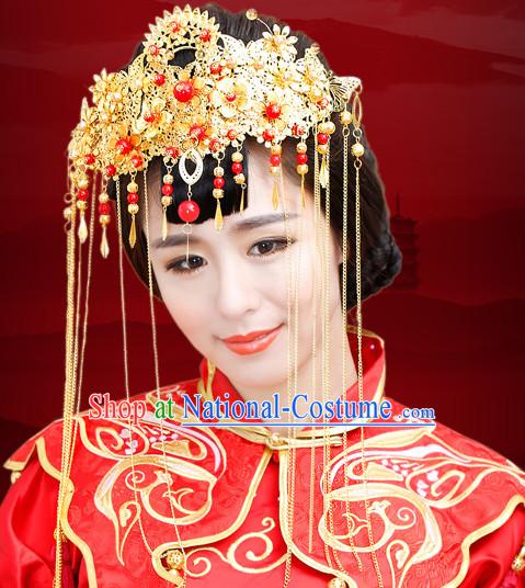 Traditional Chinese Princess Brides Wedding Headpieces Phoenix Crown Coronet Decorations