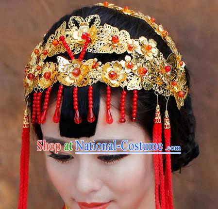 Traditional Chinese Style Princess Empress Queen Brides Wedding Headpieces Hair Fascinators Jewelry Decorations Hairpins Phoenix Crown Coronet