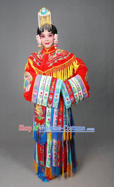 Ancient Chinese Opera Hua Dan Wedding Costumes and Headpieces Complete Set for Women