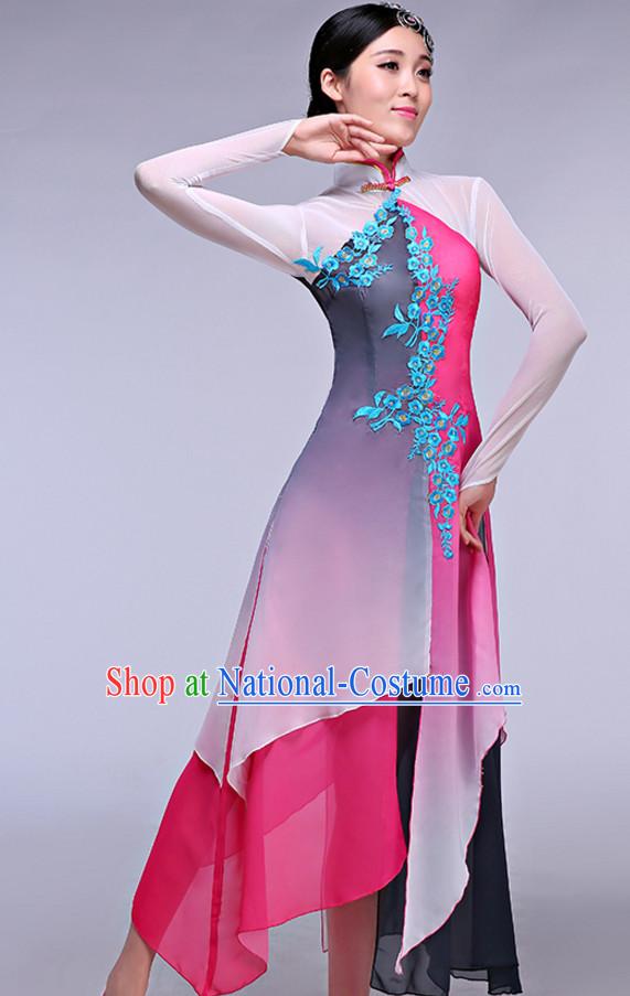 Chinese Classical Dance Costumes and Headwear Complete Set for Women