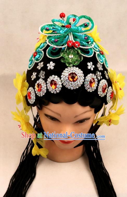 Chinese Opera Hair Accessories Headwear Headdress Hair Accessory Wig Set for Women or Girls