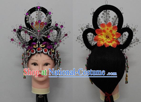 Chinese Opera Hair Accessories Headwear Headdress Hair Accessory Wig Set for Women or Girls