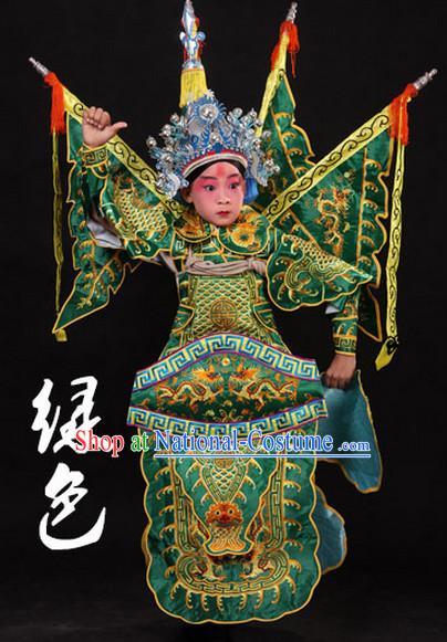 Chinese Classic Peking Opera Costume Beijing Opera Costumes Wusheng Armor Complete Set for Adults Kids Men Boys