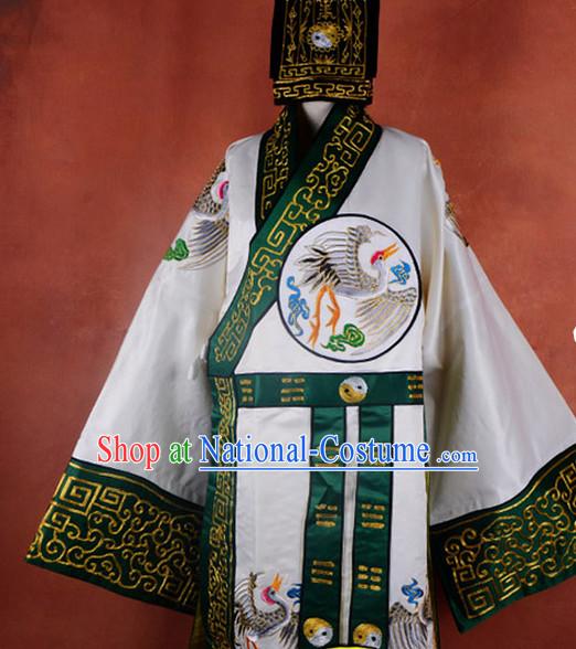 the Eight Immortals Chinese Ancient Legend Lv Dongbin Costume and Hat Complete Set for Adults Kids Men Boys