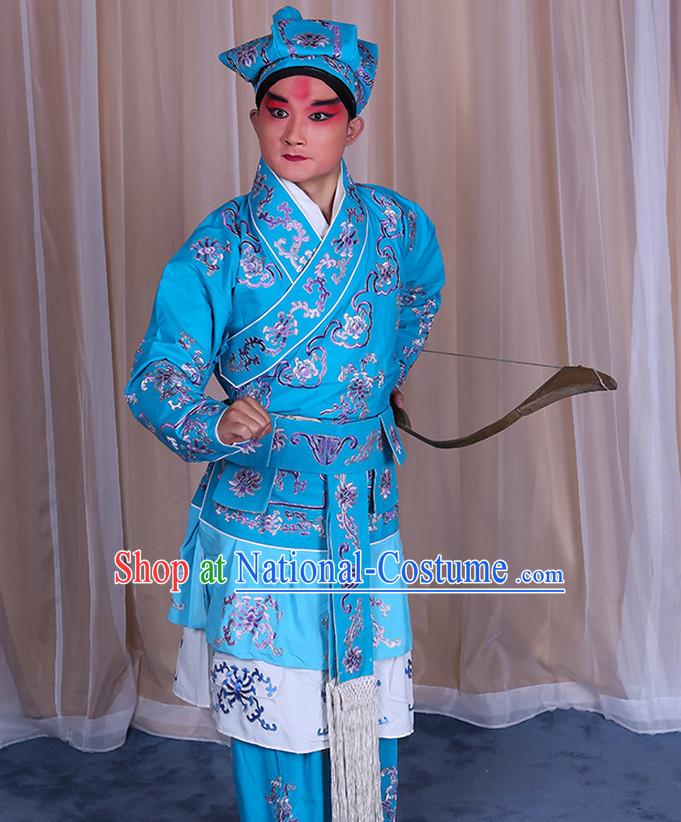 Top Embroidered Chinese Classic Peking Opera Wusheng Costume Beijing Opera Wu Sheng Fighting Costumes Complete Set for Adults Kids Men Boys