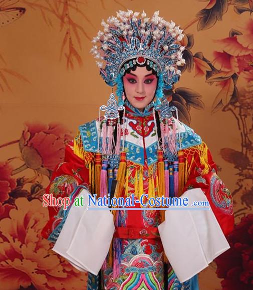 Top Embroidered Chinese Classic Peking Opera Empress Costume Beijing Opera Phoenix Costumes Complete Set for Adults Kids Women Girls