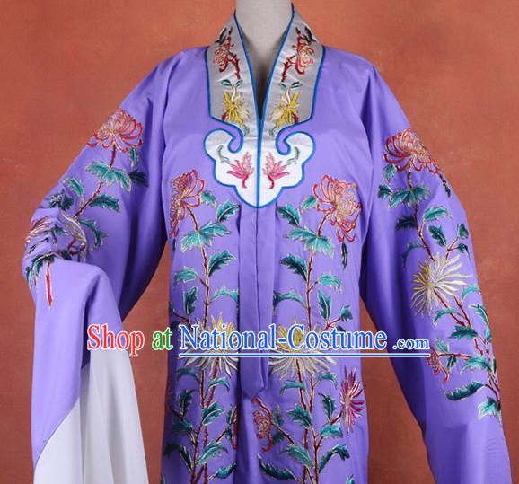 Top Embroidered Chinese Classic Peking Opera Female Costume Beijing Opera Long Robe Costumes Complete Set for Adults Kids Men Boys