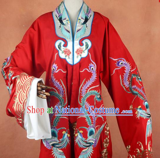 Top Embroidered Chinese Classic Peking Opera Female Costume Beijing Opera Long Phoenix Robe Costumes Complete Set for Adults Kids Women Girls