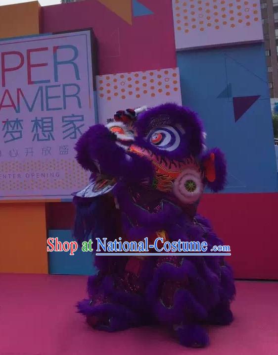 Chinese Folk Arts Natural Wool Lion Dance Costumes Complete Set