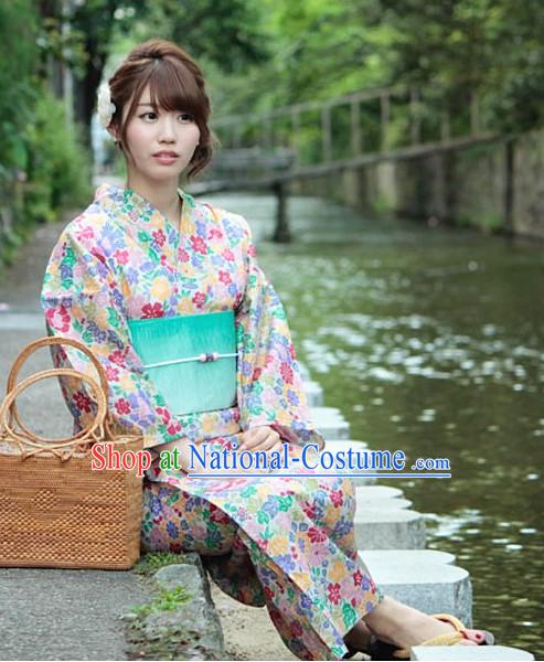 Top Authentic Traditional Japanese Kimonos Kimono Dress Yukata Clothing Robe online Complete Set for Women