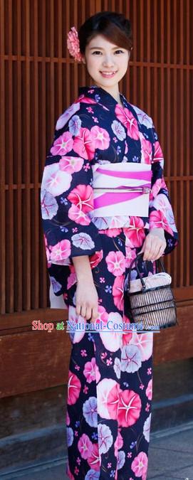 Top Authentic Traditional Japanese Kimonos Kimono Dress Yukata Clothing Robe Garment Complete Set for Women Ladies Girls