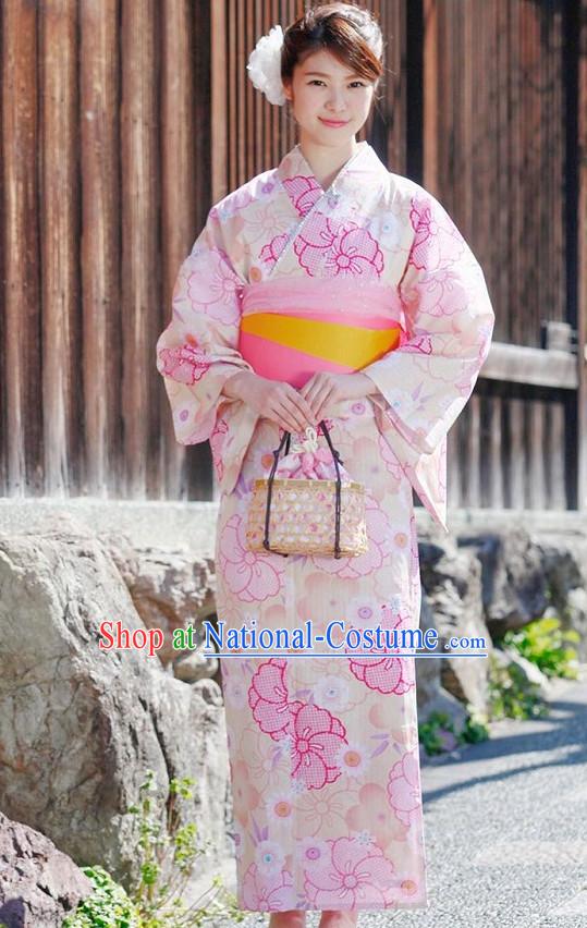 Top Authentic Traditional Japanese Kimonos Kimono Dress Yukata Clothing Robe Garment Complete Set for Women Ladies Girls