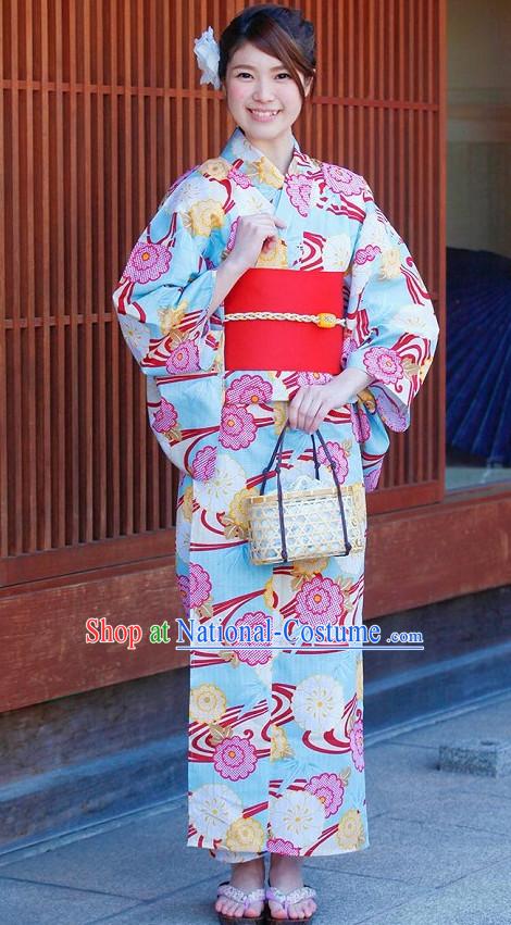 Top Authentic Traditional Japanese Kimonos Kimono Dress Yukata Clothing Robe Garment Complete Set for Women Ladies Girls