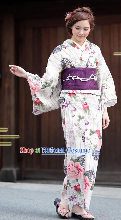 Top Authentic Traditional Japanese Kimonos Kimono Dress Yukata Clothing Robe Garment Complete Set for Women Ladies Girls