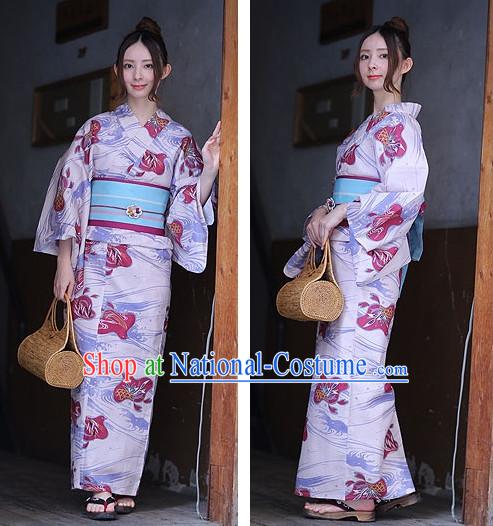 Top Authentic Traditional Japanese Kimonos Kimono Dress Yukata Clothing Robe Garment Complete Set for Women Ladies Girls