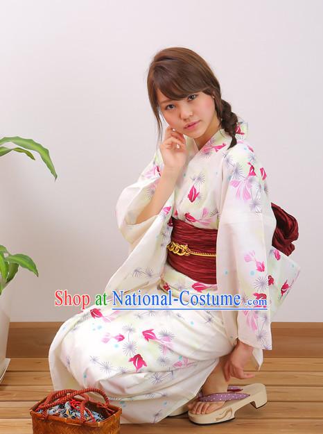 Top Authentic Traditional Japanese Kimonos Kimono Dress Yukata Clothing Robe Garment Complete Set for Women Ladies Girls