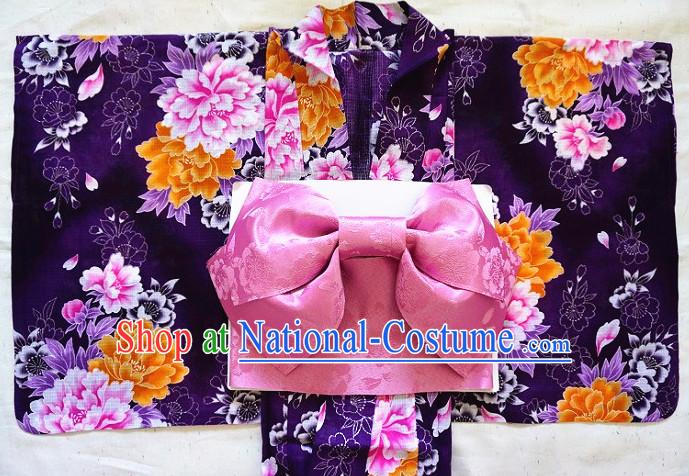 Top Authentic Traditional Japanese Kimonos Kimono Dress Yukata Clothing Robe Garment Complete Set for Women Ladies Girls