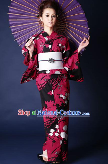 Top Authentic Traditional Japanese Kimonos Kimono Dress Yukata Clothing Robe Garment Complete Set for Women Ladies Girls