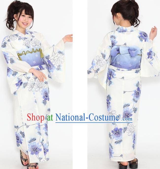 Top Authentic Traditional Japanese Kimonos Kimono Dress Yukata Clothing Robe Garment Complete Set for Women Ladies Girls