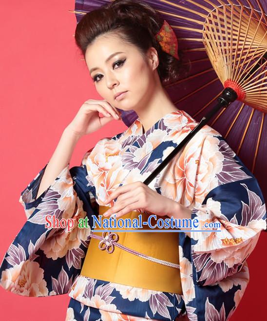 Top Authentic Traditional Japanese Kimonos Kimono Dress Yukata Clothing Robe Garment Complete Set for Women Ladies Girls