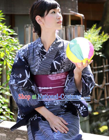 Top Authentic Traditional Japanese Kimonos Kimono Dress Yukata Clothing Robe Garment Complete Set for Women Ladies Girls