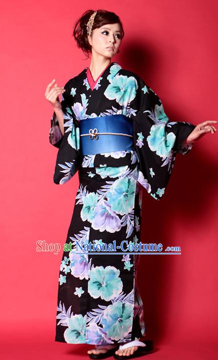 Top Authentic Traditional Japanese Kimonos Kimono Dress Yukata Clothing Robe Garment Complete Set for Women Ladies Girls