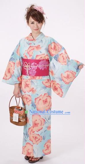 Top Authentic Traditional Japanese Kimonos Kimono Dress Yukata Clothing Robe Garment Complete Set for Women Ladies Girls