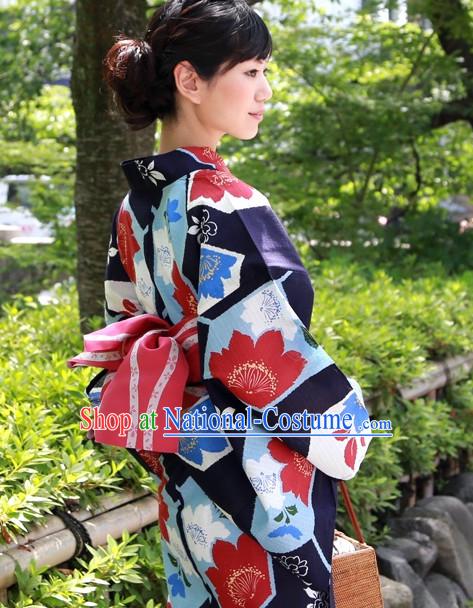 Top Authentic Traditional Japanese Kimonos Kimono Dress Yukata Clothing Robe Garment Complete Set for Women Ladies Girls