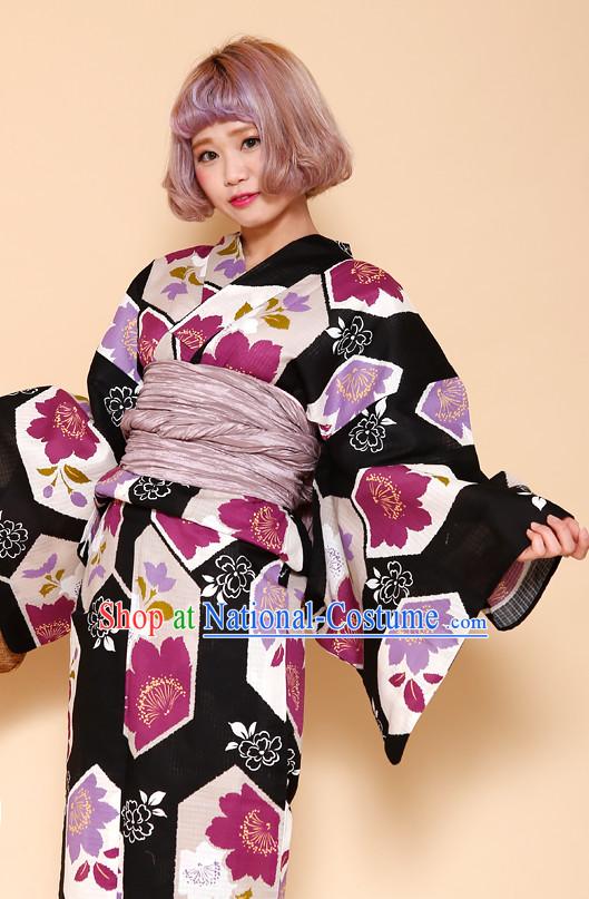 Top Authentic Traditional Japanese Kimonos Kimono Dress Yukata Clothing Robe Garment Complete Set for Women Ladies Girls