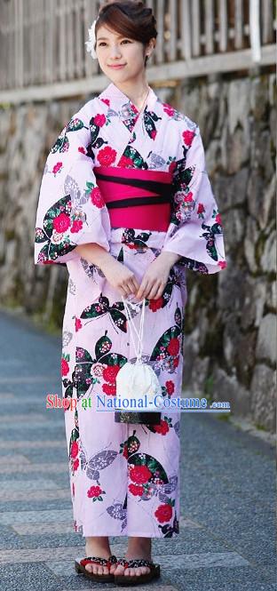 Traditional Japanese Kimono Fashion Furisode Yukata Clothing Stain Robe Dress online Complete Set for Women