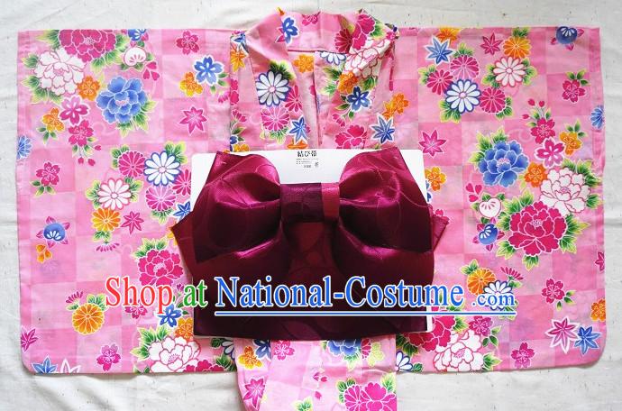 Traditional Japanese Kimono Fashion Furisode Yukata Clothing Stain Robe Dress online Complete Set for Women