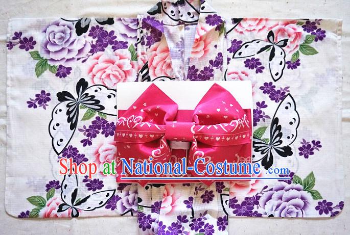 Traditional Japanese Kimono Fashion Furisode Yukata Clothing Robe Dress online Complete Set for Women