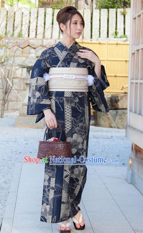 Top Authentic Traditional Japanese Kimonos Kimono Dress Yukata Clothing Robe online Complete Set for Women