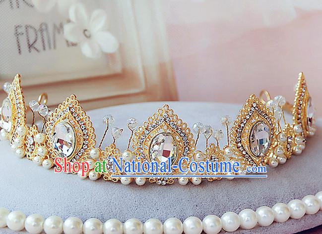 Romantic Bridal Princess Royal Crown Hair Accessories Hair Jewelry