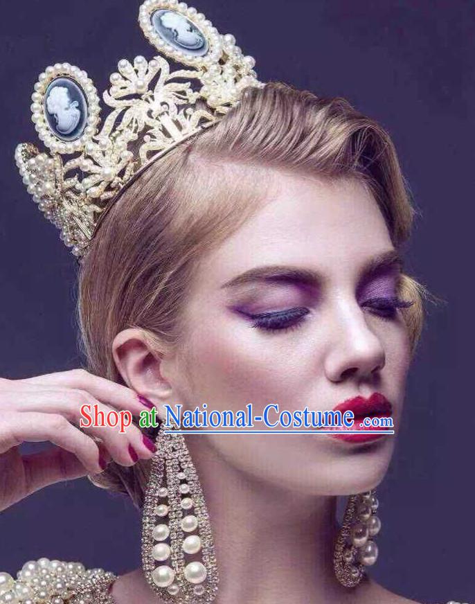 Romantic Bridal Princess Royal Crown Hair Accessories Hair Jewelry