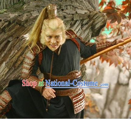 Chinese Monkey King General Body Armor Costumes Complete Set for Men and Boys