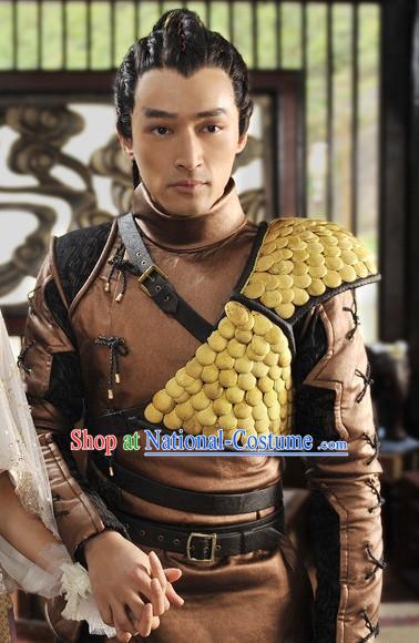 Ancient Chinese Cosplay Hero Armor Costumes Swordsman Hanfu Dresses Complete Set for Men and Teenagers