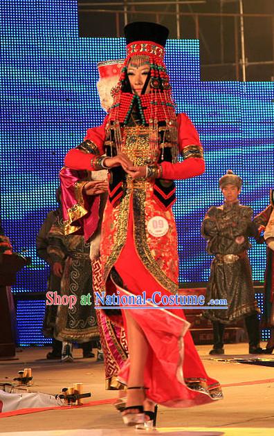 Mongolian Empress Clothing and Hat Complete Set for Women