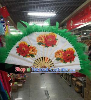 Green Korean Traditional Handmade Classical Dance Fan