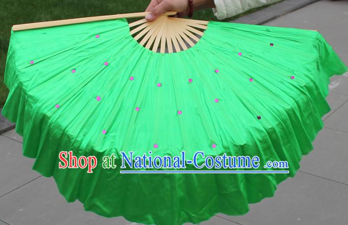 Traditional Chinese Green Dance Fan