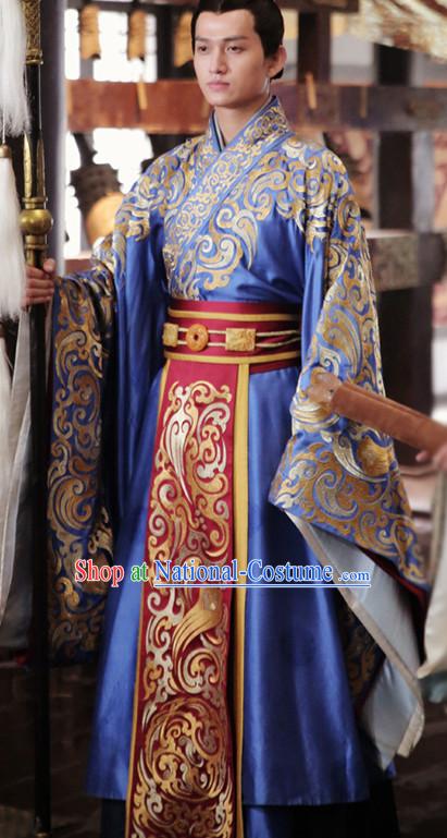 Ancient Chinese Emperor Royal Dresses Imperial Prince Robe Clothes Complete Set