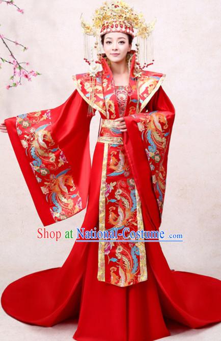 Ancient Chinese Empress Royal Dresses Imperial Robe Clothes Complete Set