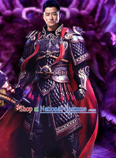 Chinese Ancient General Armor Clothing Complete Set for Men