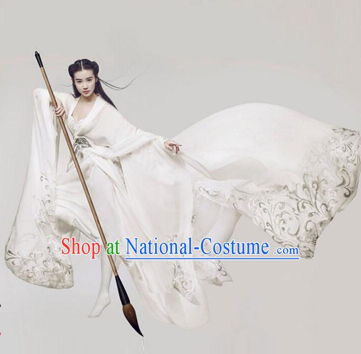 Asian Ancient Tang Dynasty Beauty Long Robes Clothing