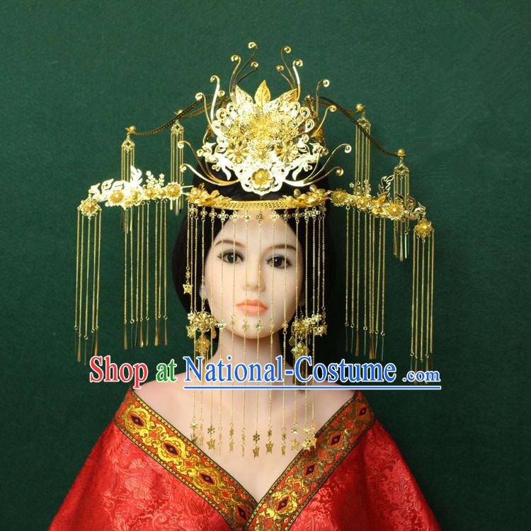 Chinese Ancient Style Hair Jewelry Accessories, Empress Hairpins, Queen, Tang Dynasty Xiuhe Suit Wedding Bride Phoenix Coronet, Hair Accessories Set for Women