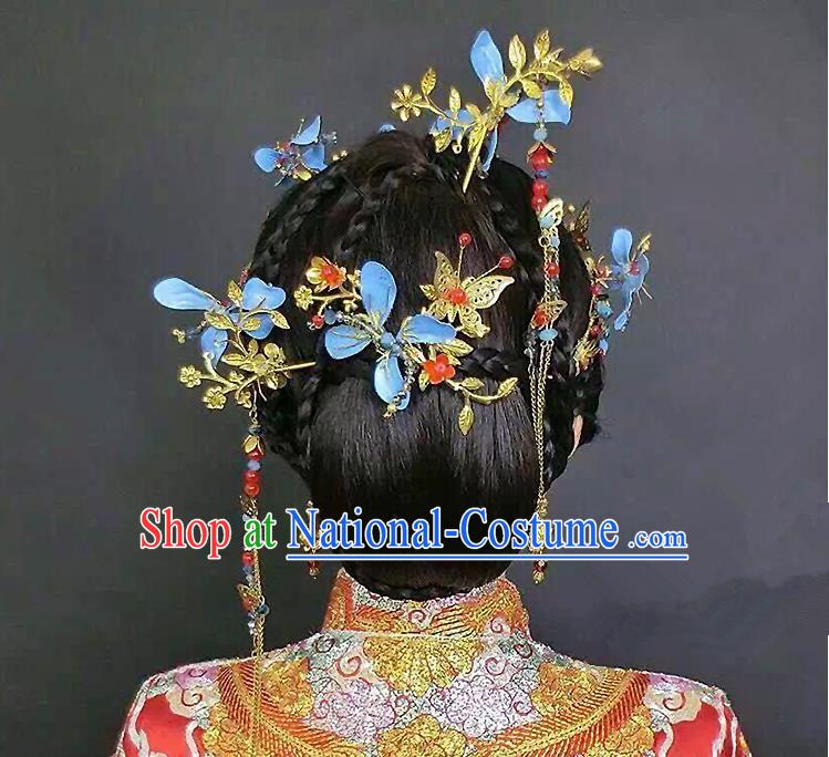 Chinese Ancient Style Hair Jewelry Accessories, Hairpins, Princess Hanfu Xiuhe Suit Wedding Bride Hair Accessories Set for Women