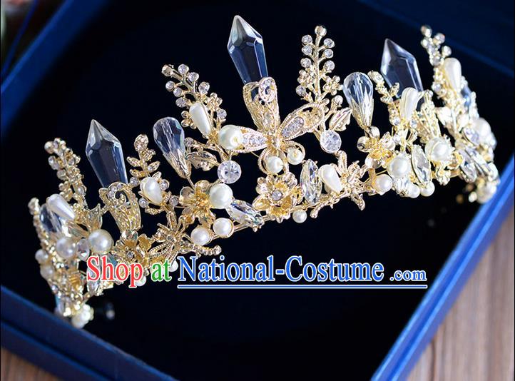 Traditional Jewelry Accessories, Princess Bride Royal Crown, Wedding Hair Accessories, Baroco Style Crystal Headwear for Women